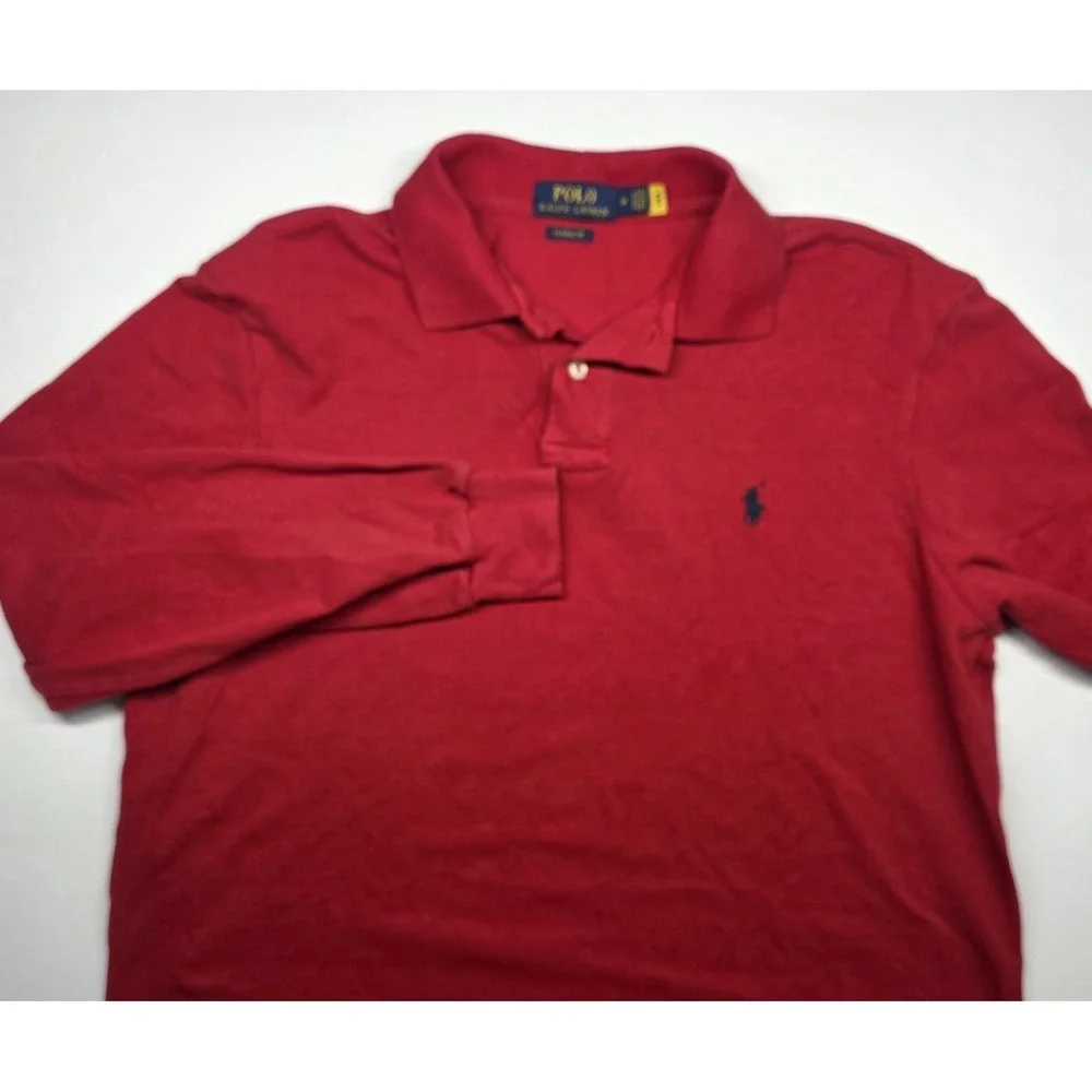 Polo Ralph Lauren Mens Size M Red Long Sleeve Polo Shirt